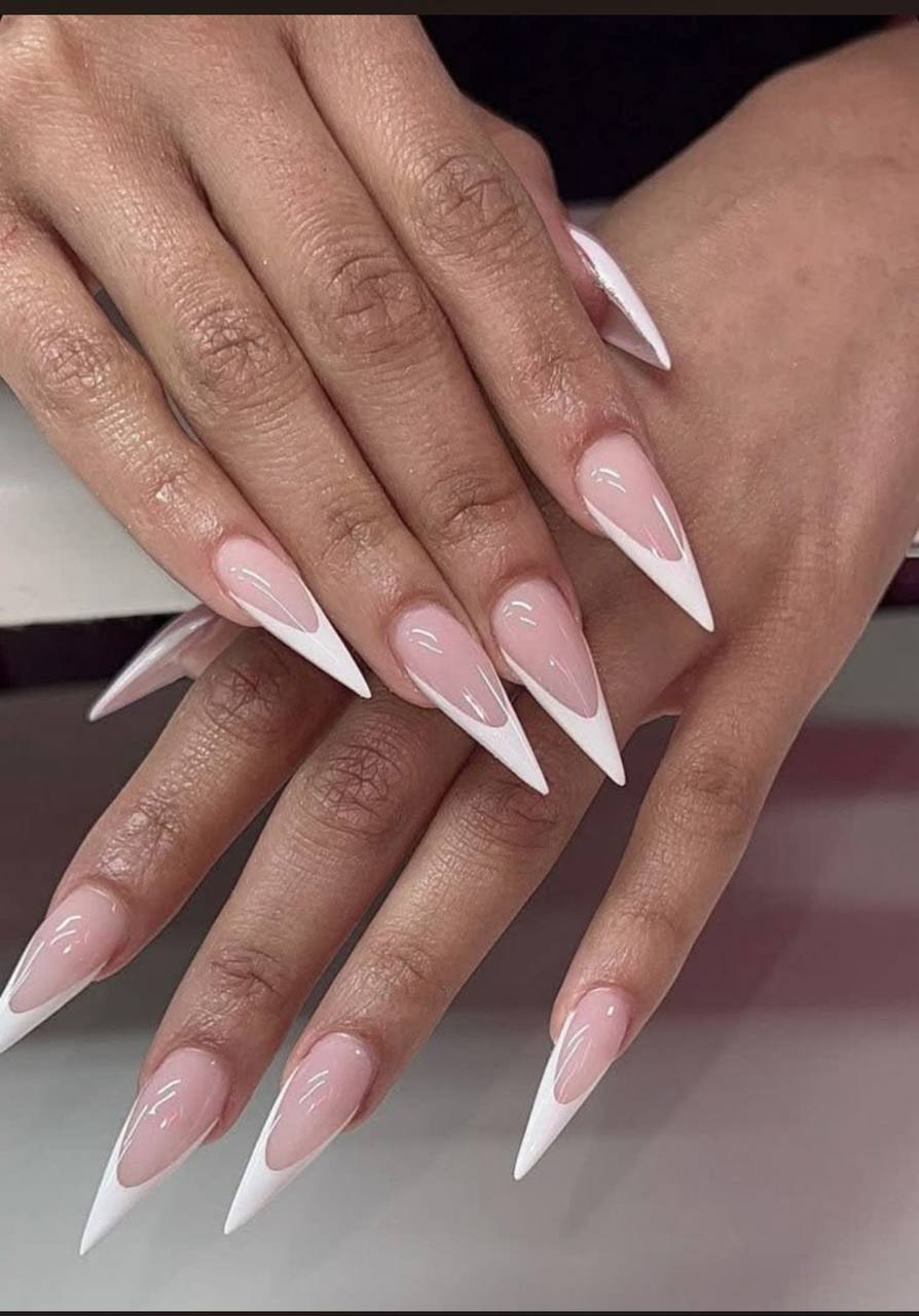 Pink French Acrylics